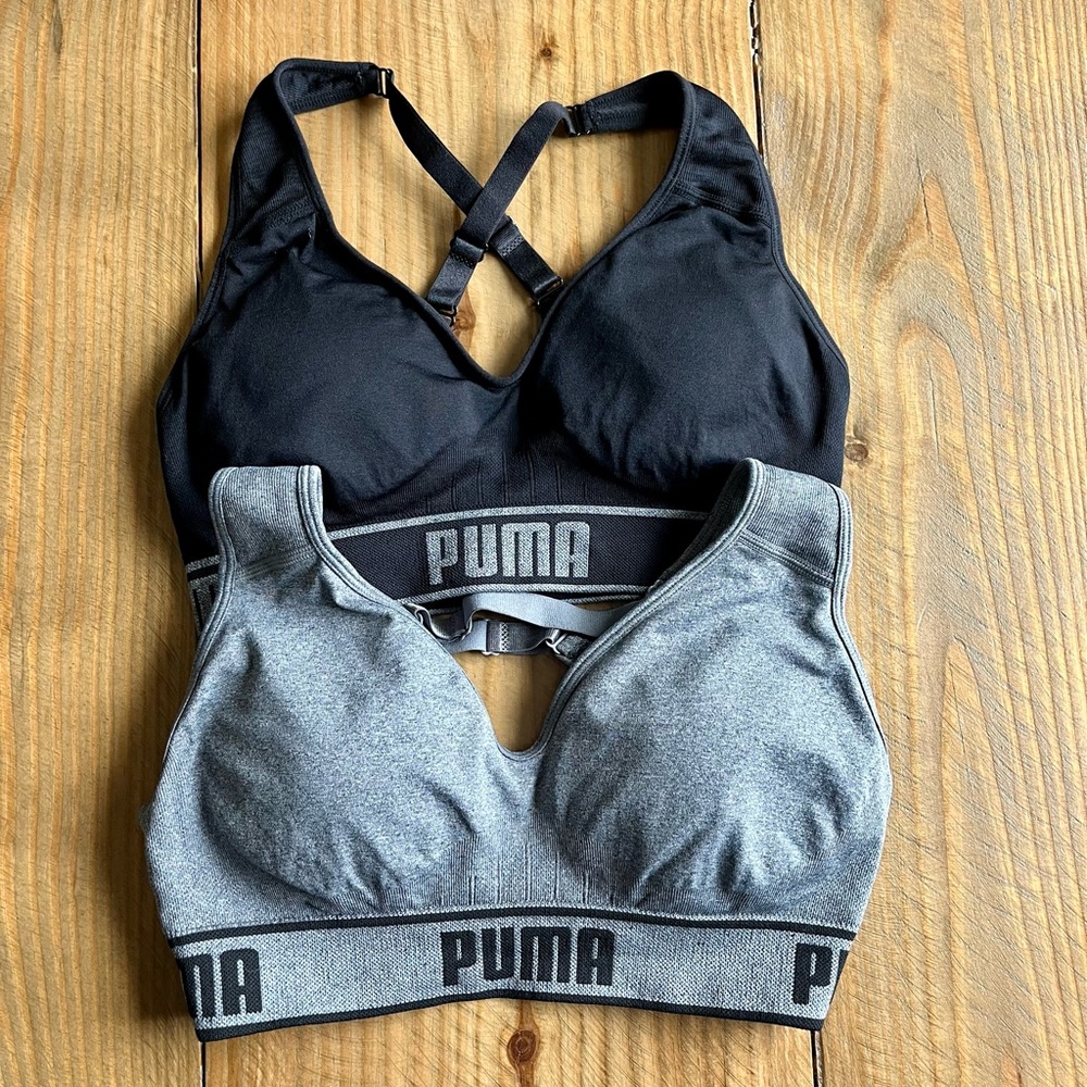 Bundle of two Puma women’s sports bras, women’s medium